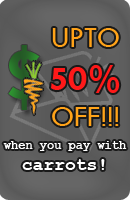 50% off when you pay with Carrots!